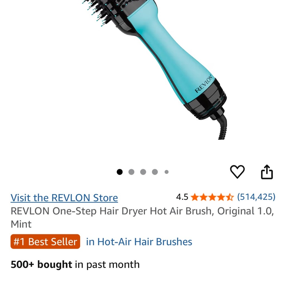 Revlon Teal Hair Dryer Brush- used once - Picture 3 of 4